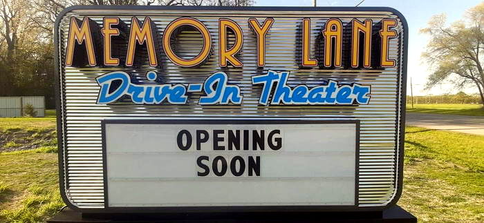 Memory Lane Drive-In Theater - New Sign